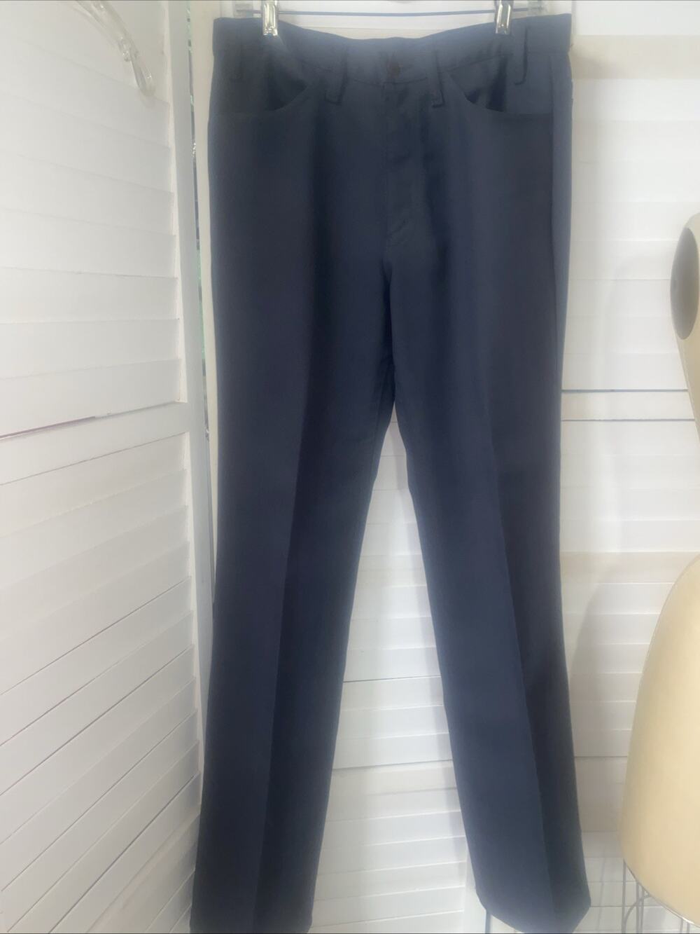 VTG 70s 80s Mens LEVIS Gray Dacron Polyester Knit Leisure Slacks Pants USA 34x34